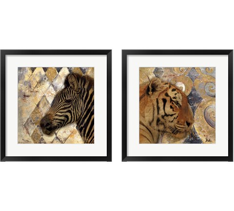 Golden Safari 2 Piece Framed Art Print Set by Patricia Pinto