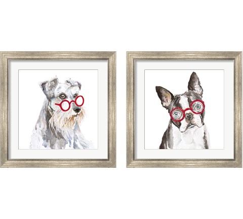 Dog with Glasses 2 Piece Framed Art Print Set by Patricia Pinto