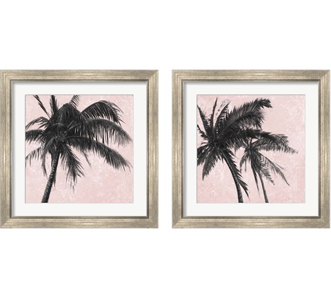 Gray Palm on Pink 2 Piece Framed Art Print Set by Patricia Pinto