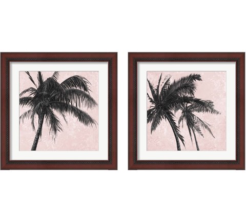 Gray Palm on Pink 2 Piece Framed Art Print Set by Patricia Pinto