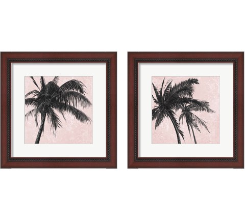 Gray Palm on Pink 2 Piece Framed Art Print Set by Patricia Pinto