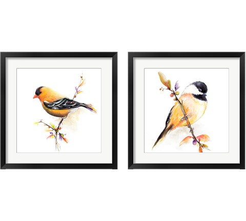 Watercolor Bird 2 Piece Framed Art Print Set by Diannart