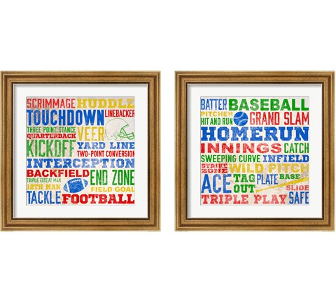 Ball Typography 2 Piece Framed Art Print Set by SD Graphics Studio