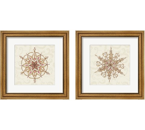 Elegant Season Snowflake 2 Piece Framed Art Print Set by Daphne Brissonnet