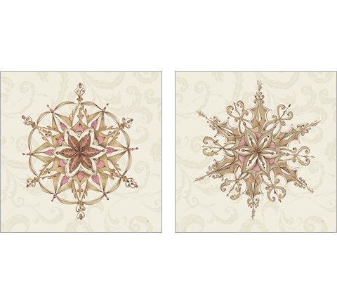 Elegant Season Snowflake 2 Piece Art Print Set by Daphne Brissonnet