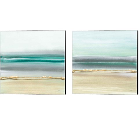 Linear Emerald 2 Piece Canvas Print Set by Chris Paschke