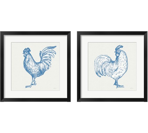 Cottage Rooster 2 Piece Framed Art Print Set by Sue Schlabach