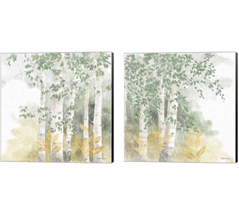 Natures Leaves Sage 2 Piece Canvas Print Set by Beth Grove
