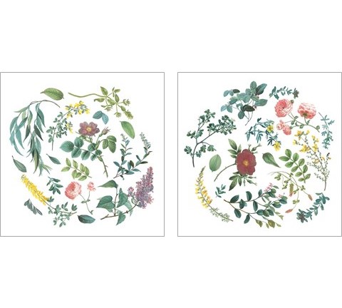 Victorian Garden Bright 2 Piece Art Print Set by Wild Apple Portfolio