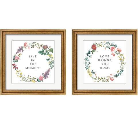 Victorian Garden Bright 2 Piece Framed Art Print Set by Wild Apple Portfolio