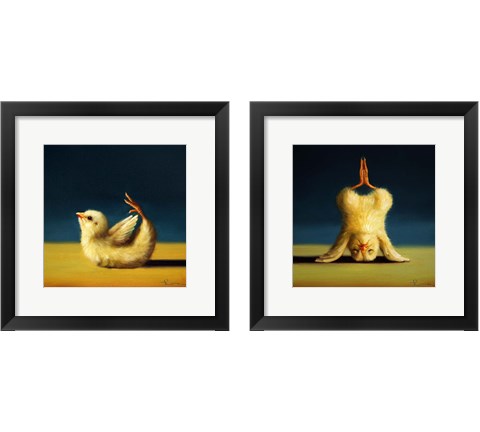 Yoga Chick 2 Piece Framed Art Print Set by Lucia Heffernan