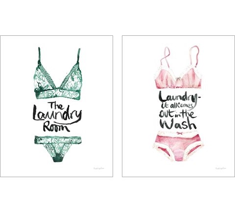 Lingerie Laundry 2 Piece Art Print Set by Mercedes Lopez Charro