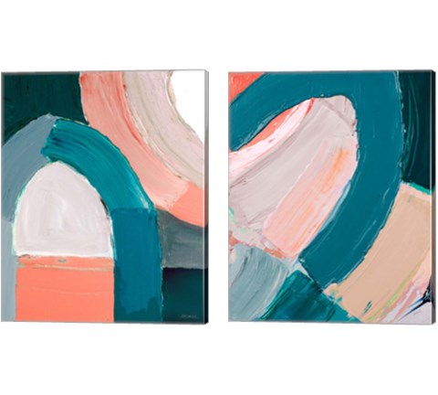 Dark Pastel Roundabout 2 Piece Canvas Print Set by Ann Marie Coolick