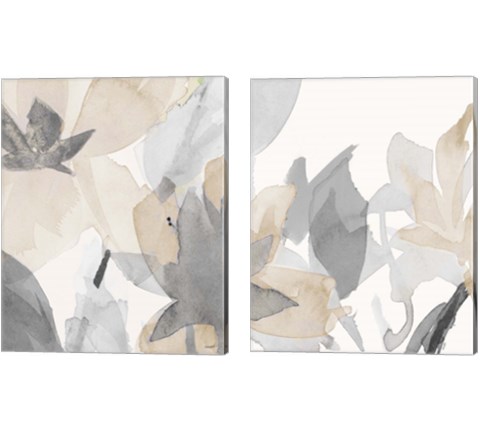 Muted Delicate Floral 2 Piece Canvas Print Set by Lanie Loreth