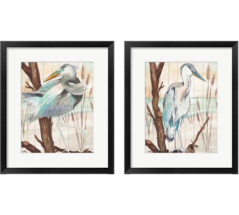 Heron On Branch 2 Piece Framed Art Print Set by Elizabeth Medley