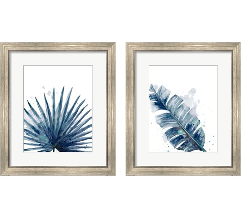 Teal Palm Frond 2 Piece Framed Art Print Set by Patricia Pinto