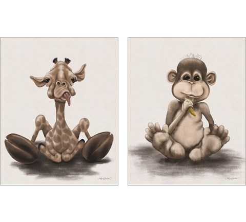 Kids Animal 2 Piece Art Print Set by Angela Bawden