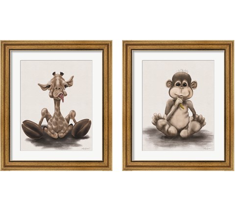 Kids Animal 2 Piece Framed Art Print Set by Angela Bawden