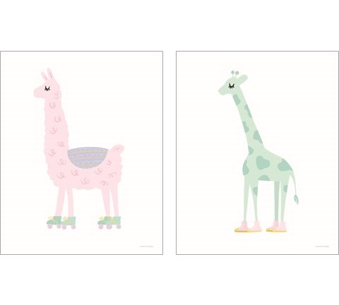 Whimisical Animal 2 Piece Art Print Set by Lady Louise Designs