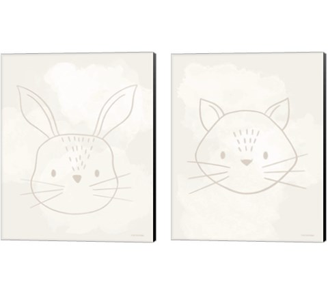 Soft Animal 2 Piece Canvas Print Set by Lady Louise Designs