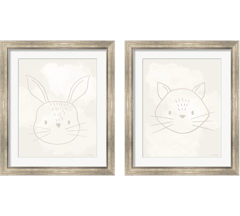 Soft Animal 2 Piece Framed Art Print Set by Lady Louise Designs