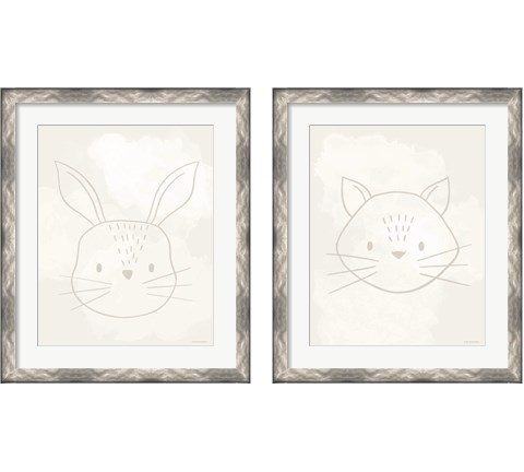 Soft Animal 2 Piece Framed Art Print Set by Lady Louise Designs