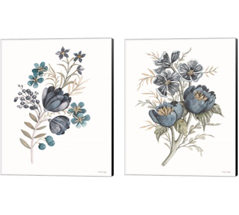 Blue Botanical 2 Piece Canvas Print Set by Cindy Jacobs