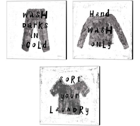 Laundry Rules 3 Piece Canvas Print Set by Sue Schlabach