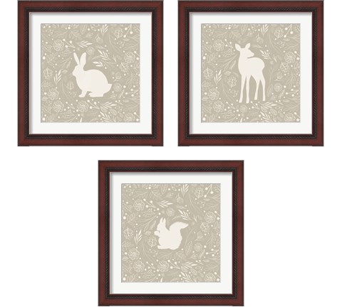 Floral Animal 3 Piece Framed Art Print Set by Lady Louise Designs