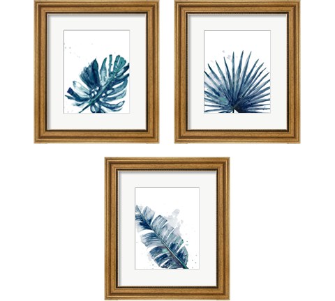 Teal Palm Frond 3 Piece Framed Art Print Set by Patricia Pinto