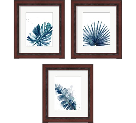 Teal Palm Frond 3 Piece Framed Art Print Set by Patricia Pinto