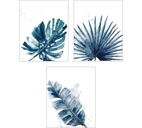Teal Palm Frond 3 Piece Art Print Set by Patricia Pinto
