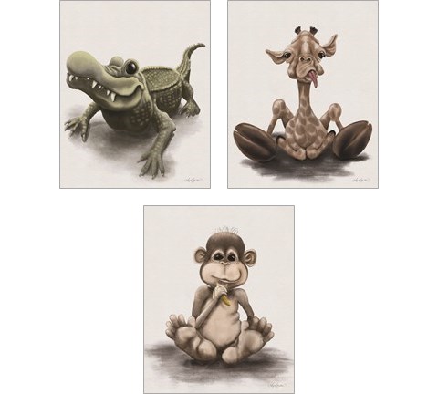 Kids Animal 3 Piece Art Print Set by Angela Bawden
