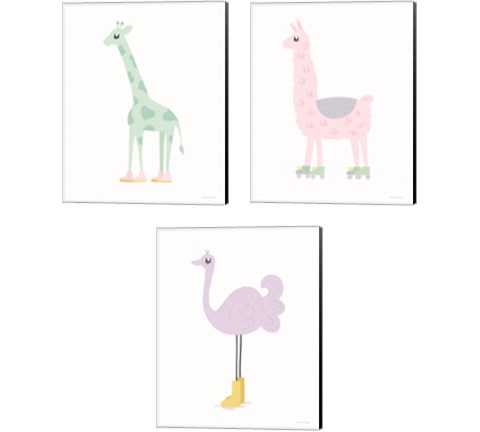 Whimisical Animal 3 Piece Canvas Print Set by Lady Louise Designs