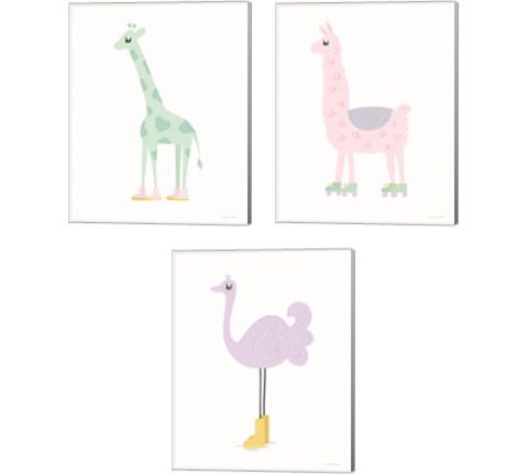 Whimisical Animal 3 Piece Canvas Print Set by Lady Louise Designs