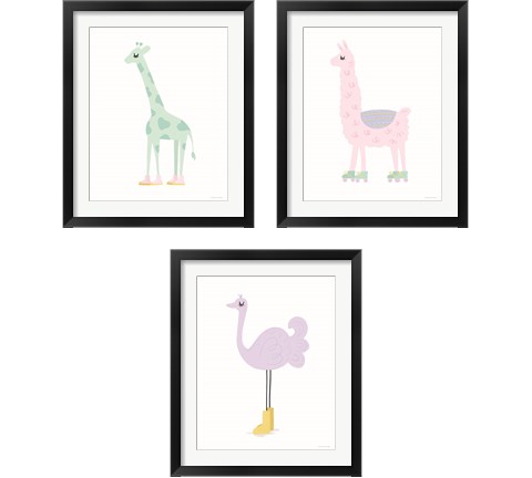 Whimisical Animal 3 Piece Framed Art Print Set by Lady Louise Designs