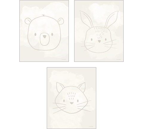 Soft Animal 3 Piece Art Print Set by Lady Louise Designs