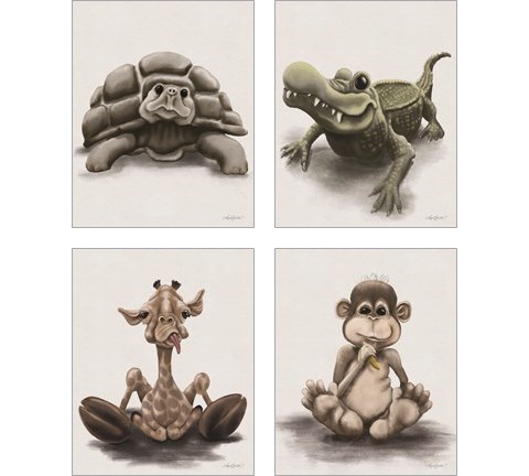Kids Animal 4 Piece Art Print Set by Angela Bawden