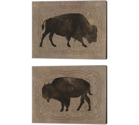 Buffalo Impression 2 Piece Canvas Print Set by Stellar Design Studio