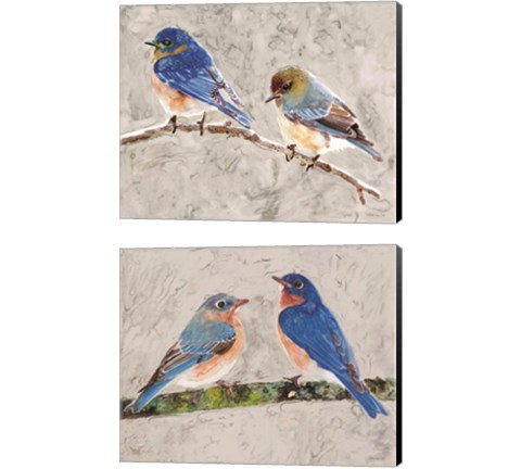 Eastern Bluebirds 2 Piece Canvas Print Set by Stellar Design Studio