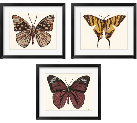 Papillon 3 Piece Framed Art Print Set by Stellar Design Studio