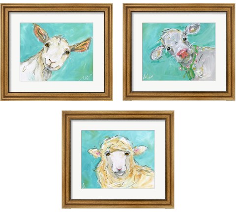 Farm Animal 3 Piece Framed Art Print Set by Molly Susan Strong