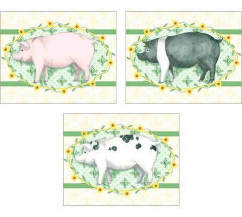 Piggy Wiggy 3 Piece Art Print Set by Andi Metz