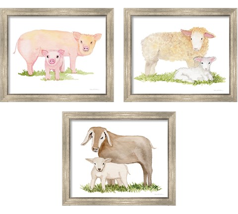 Life on the Farm Animal Element 3 Piece Framed Art Print Set by Kathleen Parr McKenna