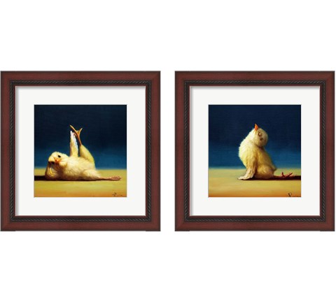 Yoga Chick 2 Piece Framed Art Print Set by Lucia Heffernan