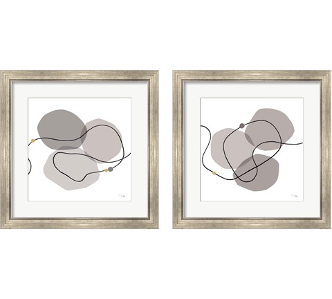 Sinuous Trajectory grey 2 Piece Framed Art Print Set by Pela