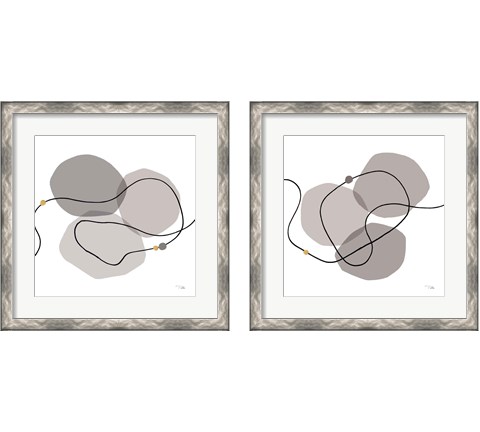 Sinuous Trajectory grey 2 Piece Framed Art Print Set by Pela