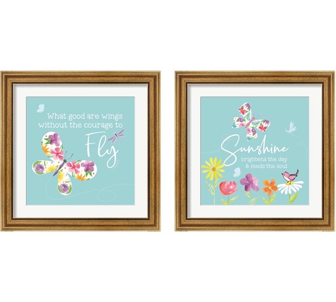 Dreams Take Flight on Blue 2 Piece Framed Art Print Set by Tara Reed