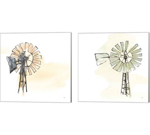 Windmill  2 Piece Canvas Print Set by Chris Paschke
