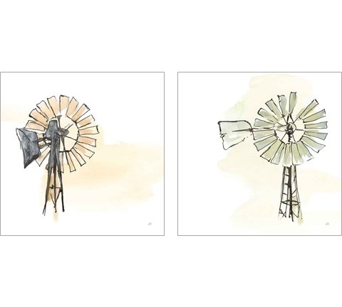 Windmill  2 Piece Art Print Set by Chris Paschke